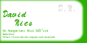 david nics business card